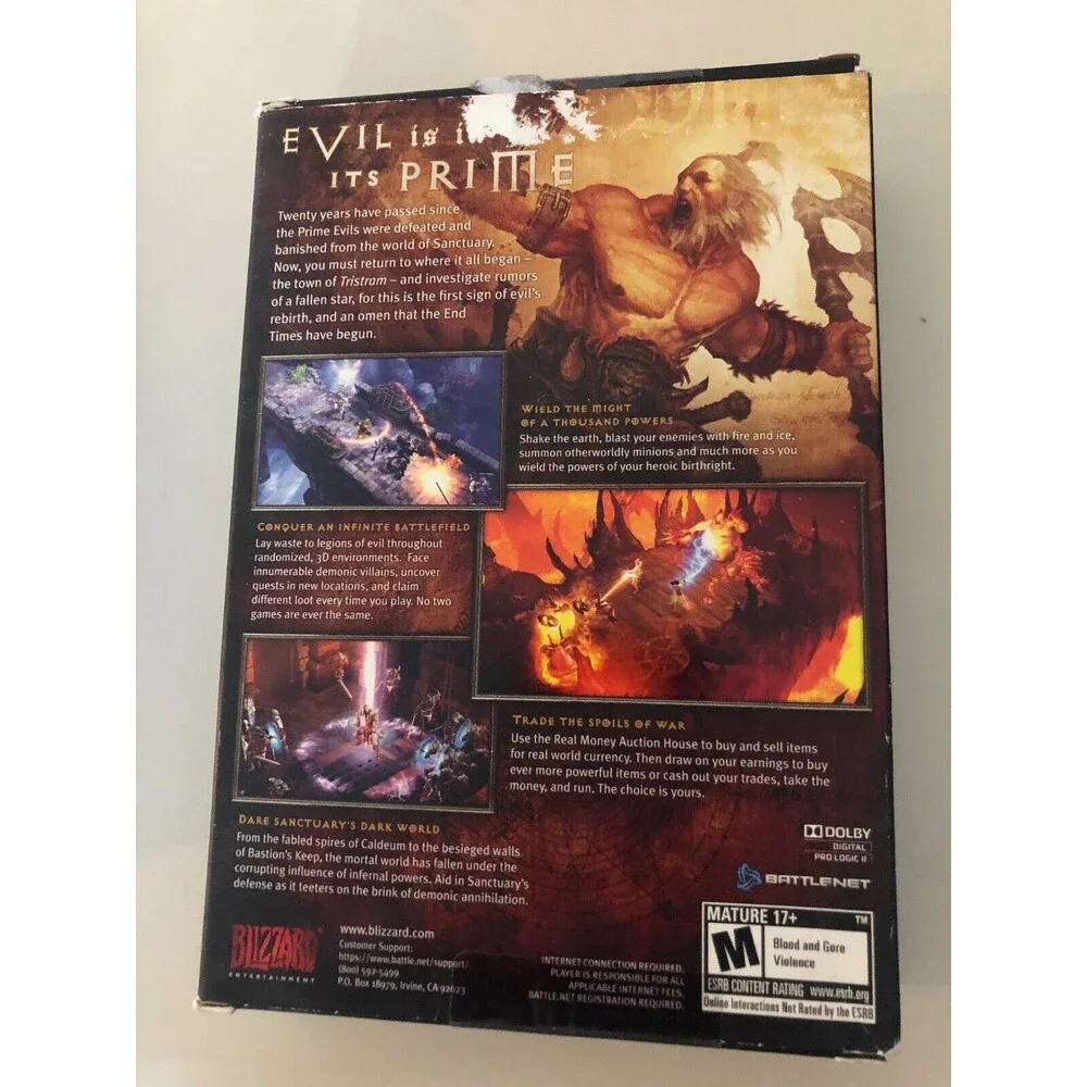 Diablo III (PC Game WIN/MAC DVD-ROM, 2012) Disc with Manual And Notepad